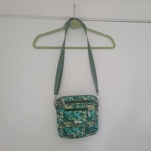 Baggallini Green Floral Pattern Crossbody Bag